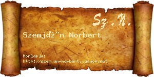 Szemján Norbert névjegykártya