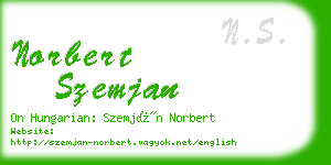 norbert szemjan business card